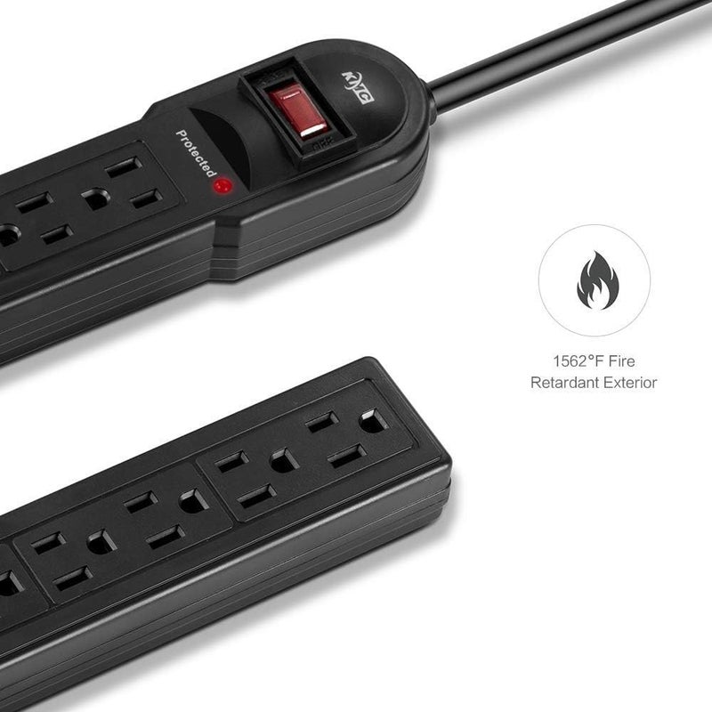 KMC 6-Outlet Surge Protector Power Strip 6 Pack - Image 2