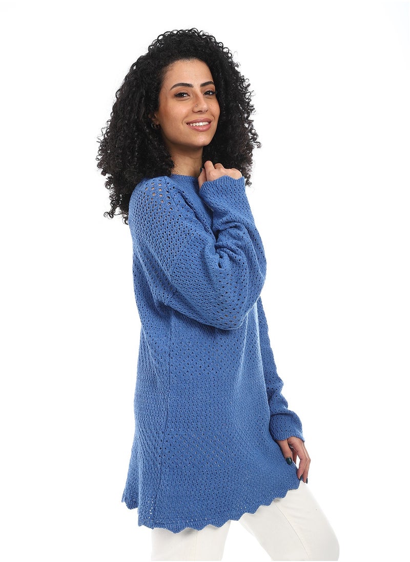 Caesar Women Wool Long Pullover Round Neck  - Image 2