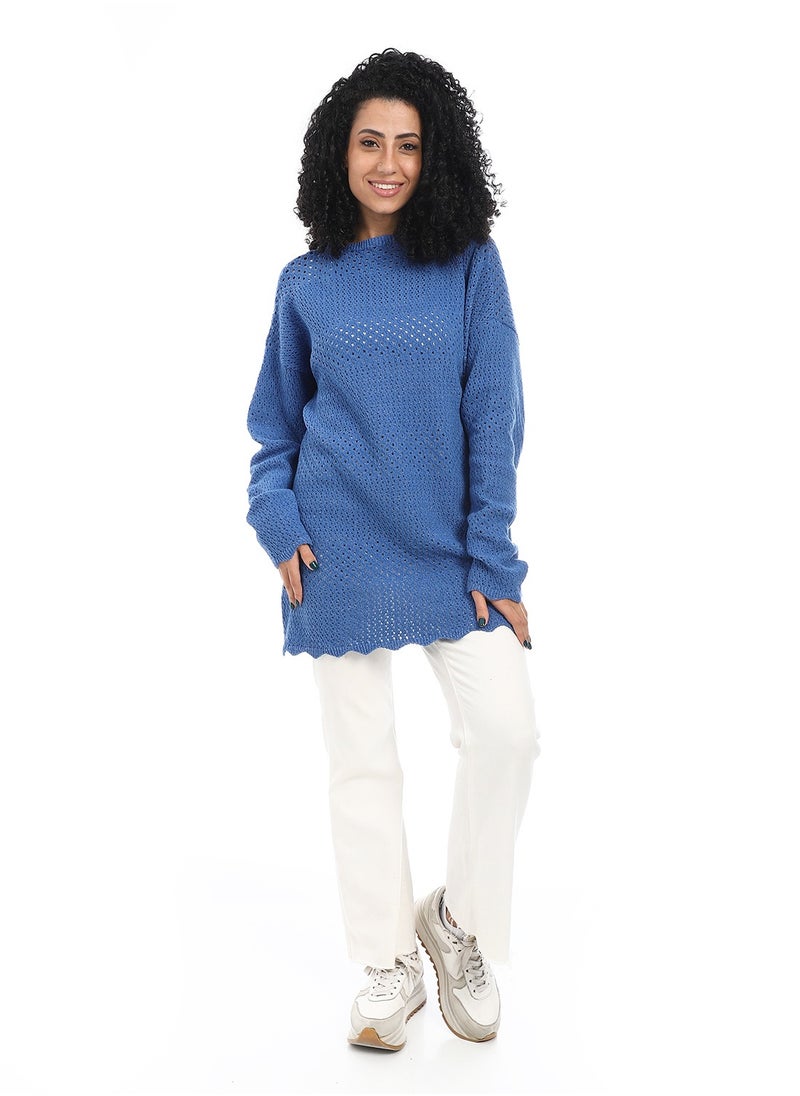 Caesar Women Wool Long Pullover Round Neck  - Image 3