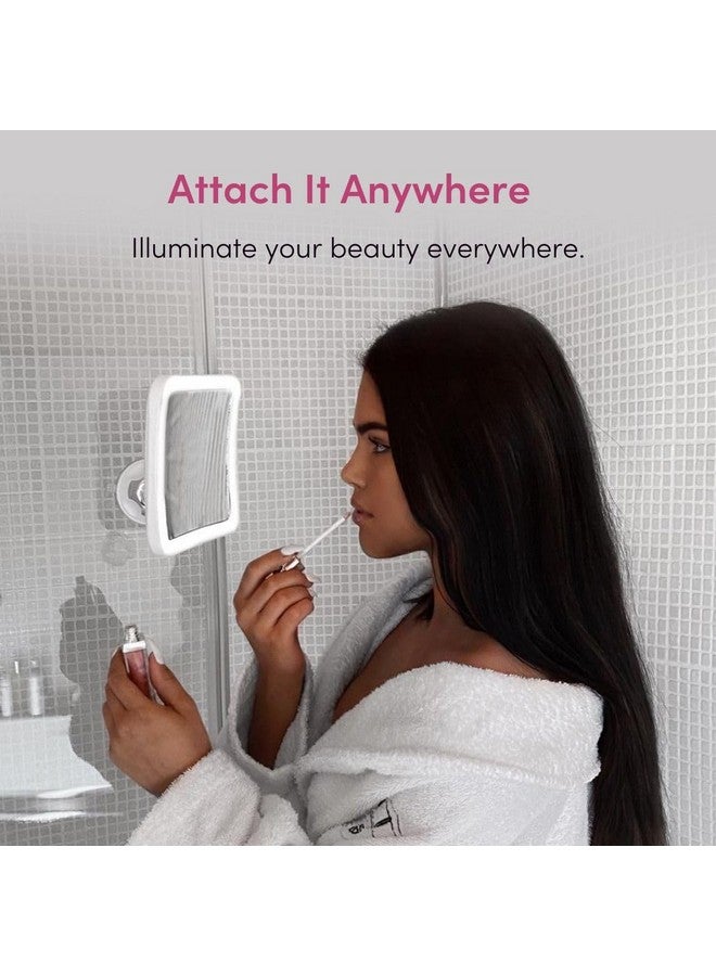فانسي مرآة فانسي القابلة لإعادة الشحن والمكبرة 10 مرات مع 3 إعدادات إضاءة LED، إضاءة تعمل باللمس قابلة للتعتيم، لاسلكية، حامل شفط قابل للقفل، مرآة مضيئة للحمام أو السفر، ميرا 2 (أبيض) - Image 4