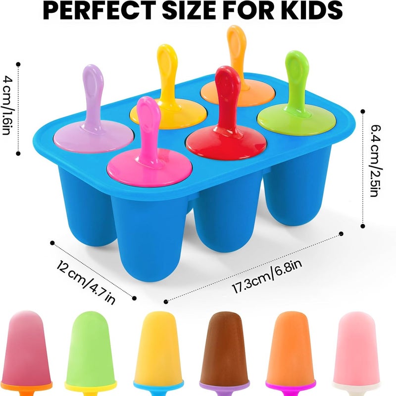 BAUSAR Silicone Popsicles Molds, BPA-Free Small Popsicle Mold for Kids, Toddler & Baby, Reusable Popsicle Molds, Mini Ice Pop Molds with Colorful Sticks, Ice Cream Mold, Homemade Ice Cream Mold (Blue) - Image 3