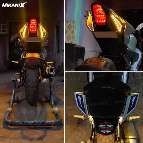 OBEROI'S TRADERS R15 V2 / V3 / V4 & M Waterproof Flexible Strip Rear DRL Light with Running LED Indicator for Yamaha R15 All Model Bikes (RED & AMBER) - Image 2
