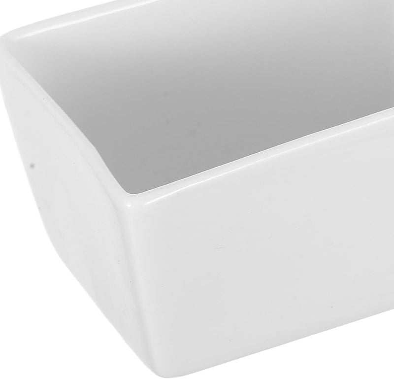 2pcs Ceramic Sugar Storage Container Rectangular Porcelain Sugar Pot Bowls for Kitchen Coffee Station Farmhouse Style Easy-clean White Canisters - Image 3