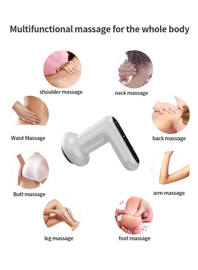 كمادات ساخنة لتقليل الدهون وتشكيل الجسم وتدليك الجسم بالاهتزاز وجهاز تدليك السيلوليت الكهربائي مع 5 رؤوس تدليك وجهاز محمول لتحديد شكل الجسم لشد البطن والذراعين والفخذين - Image 2