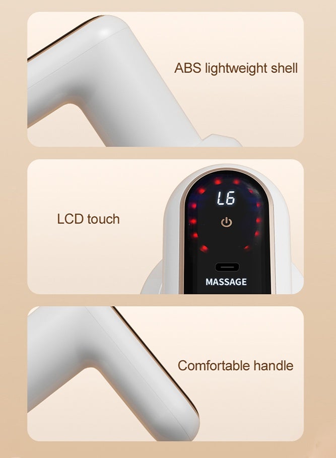 كمادات ساخنة لتقليل الدهون وتشكيل الجسم وتدليك الجسم بالاهتزاز وجهاز تدليك السيلوليت الكهربائي مع 5 رؤوس تدليك وجهاز محمول لتحديد شكل الجسم لشد البطن والذراعين والفخذين - Image 4