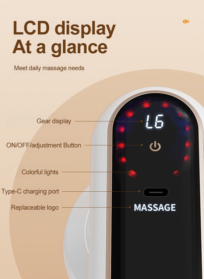 كمادات ساخنة لتقليل الدهون وتشكيل الجسم وتدليك الجسم بالاهتزاز وجهاز تدليك السيلوليت الكهربائي مع 5 رؤوس تدليك وجهاز محمول لتحديد شكل الجسم لشد البطن والذراعين والفخذين - Image 5