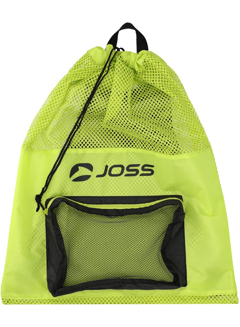 Joss One-Size Wet Bag Green/Black  Ventilated Swim Gear Bag With Adjustable Straps, Zippered Pocket, And Secure Drawstring For Pool, Beach, And Water Sports - Image 4