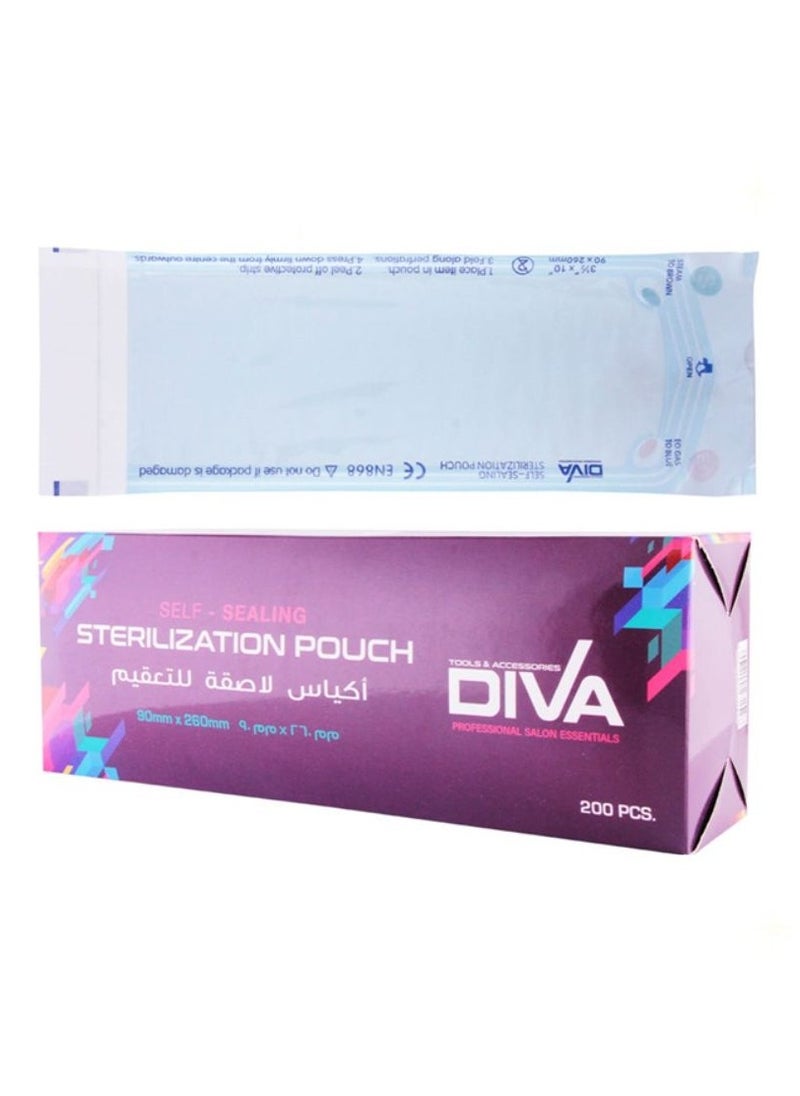 Diva Sterilizing Pouch Self-Sealing  1X200, Steam Sterilization, Ethylene Oxide Sterilization, Formaldehyde Sterilization, Infection Prevention  - Image 1