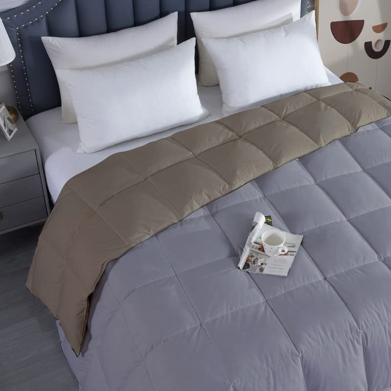 Razzai MammaYo Razzai Down Alternative Soft Quilted 300 GSM All Weather Comforter (90" x 100" Inches/228cm x 254cm) - Double Bed Comforters|Silver/Beige| TC - 400 - Image 4