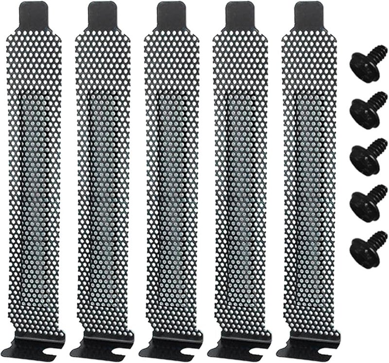 غطاء فتحة PCI من الفولاذ الأسود مع فتحات التهوية ولوحة سدادة مع مسامير، 5 قطع - Image 5