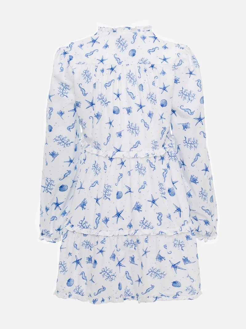 Lichi  Layered mini dress with vibrant ties at the collar for Women | Best Price UAE