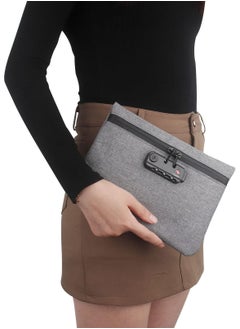 Y&D Smell Proof Bags with Combination Lock for Travel Storage Organizer Bag (9.5 x 6.5 Inch,Gray)  - Image 1