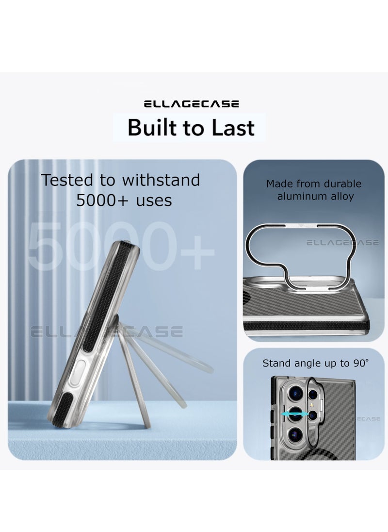 ELLAGECASE - Case with stand for Samsung Galaxy S22 Ultra / S23 Ultra, Solid Camera Protection, Shockproof, Compatible with Magsafe and Wireless Charging - Image 1