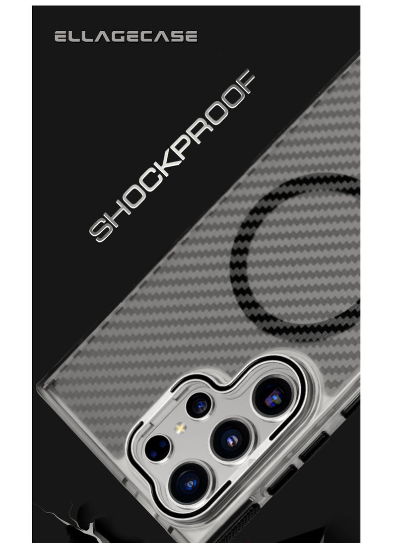 ELLAGECASE - Case with stand for Samsung Galaxy S22 Ultra / S23 Ultra, Solid Camera Protection, Shockproof, Compatible with Magsafe and Wireless Charging - Image 1