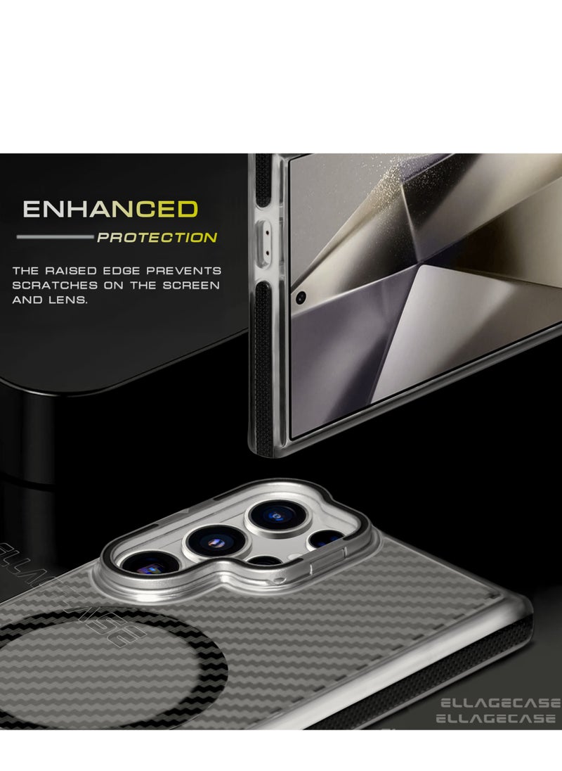 ELLAGECASE - Case with stand for Samsung Galaxy S22 Ultra / S23 Ultra, Solid Camera Protection, Shockproof, Compatible with Magsafe and Wireless Charging - Image 1