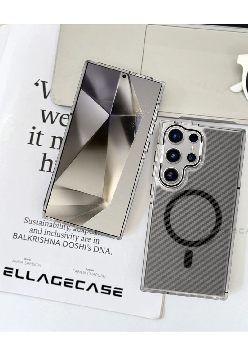 ELLAGECASE - Case with stand for Samsung Galaxy S22 Ultra / S23 Ultra, Solid Camera Protection, Shockproof, Compatible with Magsafe and Wireless Charging - Image 1