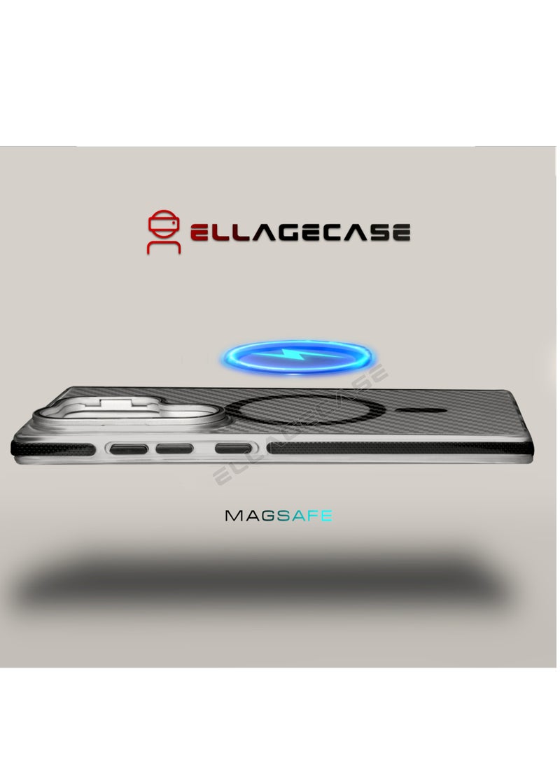 ELLAGECASE - Case with stand for Samsung Galaxy S22 Ultra / S23 Ultra, Solid Camera Protection, Shockproof, Compatible with Magsafe and Wireless Charging - Image 1