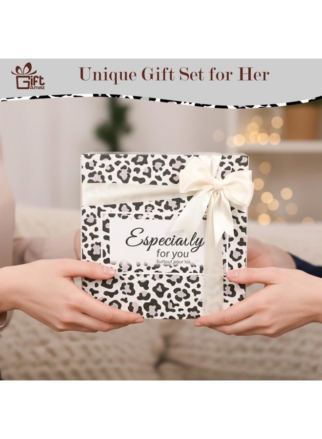 GiftAmaz White Leopard Gifts for Women, Leopard Print Get Well Gift for Women, Self Care Office Gifts Cheer Up New Job Set, Unique New Beginnings Christmas Gift Basket for Mom Wife Friends - Image 2