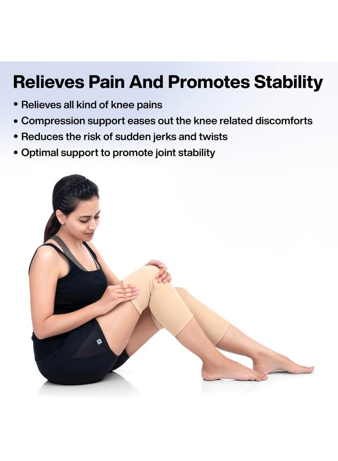 FOverA FOVERA Knee Cap for Men & Women, Knee Compression Sleeve for Pain Relief (Size - S, 1 Pair) - Image 4