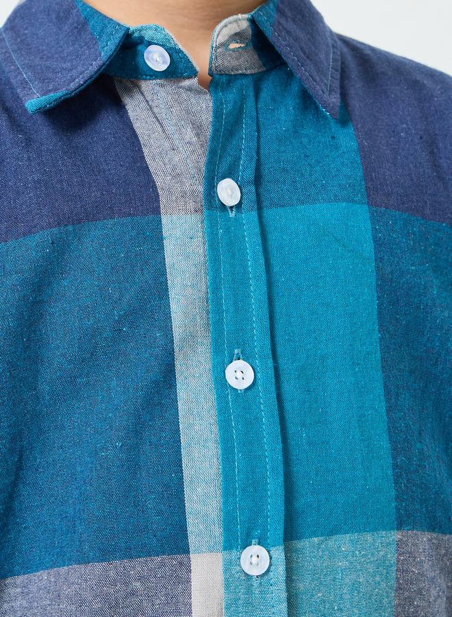 ستايلي قميص بأكمام طويلة بنقشة مربعات - Image 3