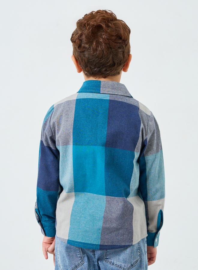 ستايلي قميص بأكمام طويلة بنقشة مربعات - Image 4