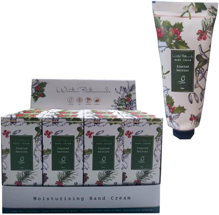 Puckator XHANDC05 Christmas Botanicals Moisturising Hand Cream 75ml Frosted Berries