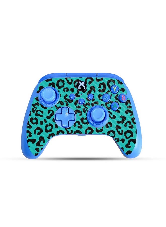 MIGHTY SKINS Carbon Fiber Gaming Skin Compatible With Powera Xbox Series X|S Enhanced Wired Controller Teal Leopard Premium 3M Vinyl Protective Wrap Decal Cover | Crafted In The Usa By Mightyskins - Image 1