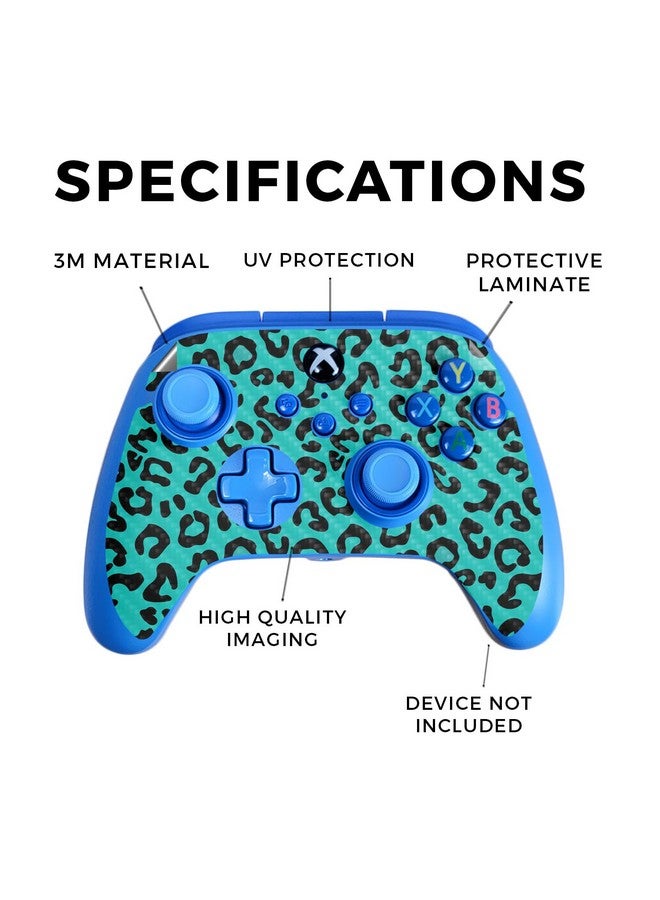 MIGHTY SKINS Carbon Fiber Gaming Skin Compatible With Powera Xbox Series X|S Enhanced Wired Controller Teal Leopard Premium 3M Vinyl Protective Wrap Decal Cover | Crafted In The Usa By Mightyskins - Image 2