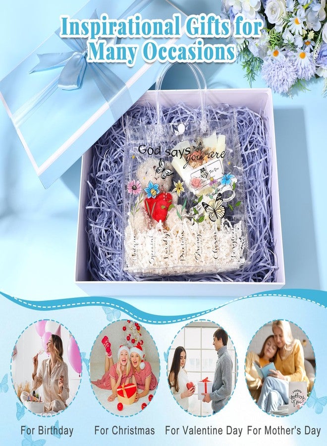 Dansydaisy 20 Pcs Christian Clear PVC Gift Bags for Women God Says You Are Inspirational Bible Verse Floral Bags Religious Faith Spiritual Encouragement Birthday Gifts for Mom Sister - Image 3
