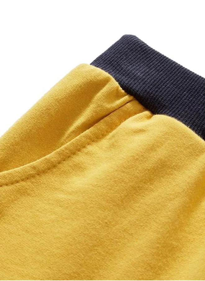 YUNIQEE Yellow Regular Fit Mid Rise Printed Shorts
