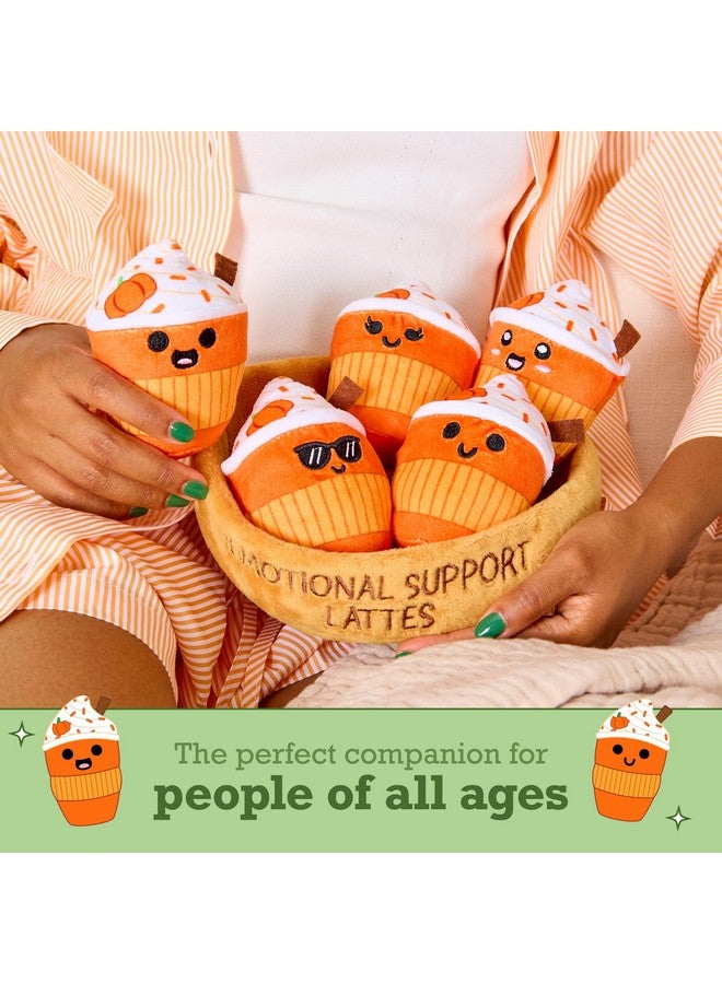WHAT DO YOU MEME? Emotional Support Lattes By Relatable, Fall Plushies Stuffed Animal Toy, Perfect Small Gift For Coffee Lovers, Gift Baskets, And Loved Ones Of All Ages, Includes 5 Fall Plushies With Carrying Basket - Image 3