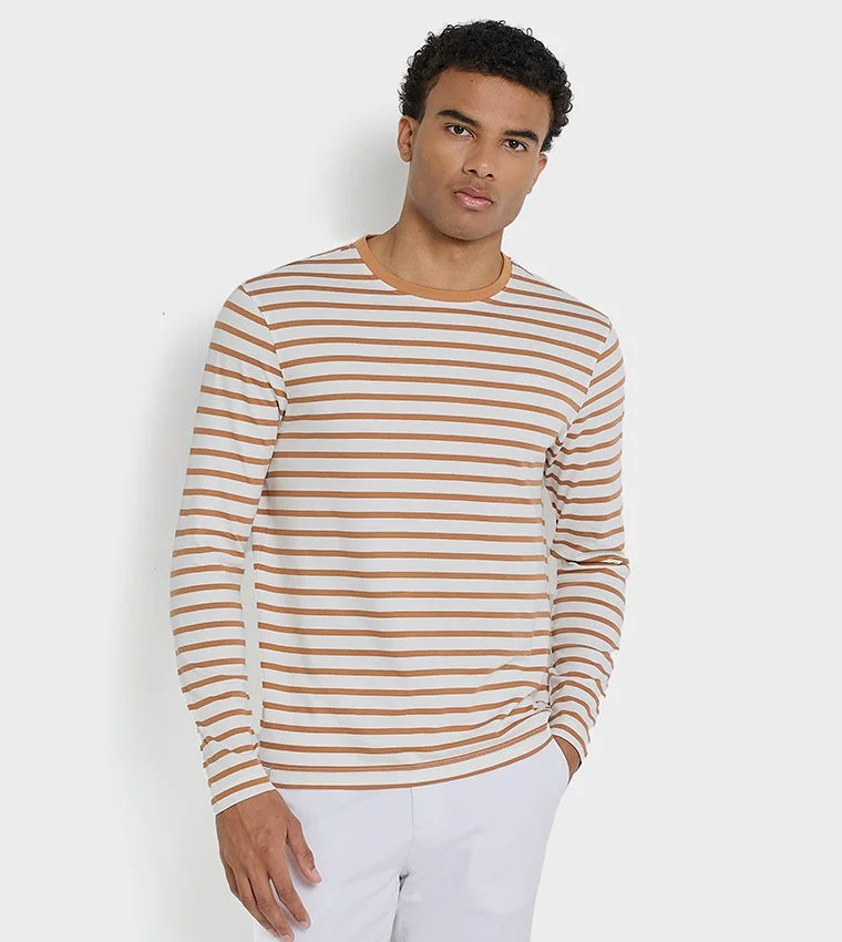 بين شيرمان Ben Sherman Men's Crew Neck Short Sleeve Striped T-Shirt