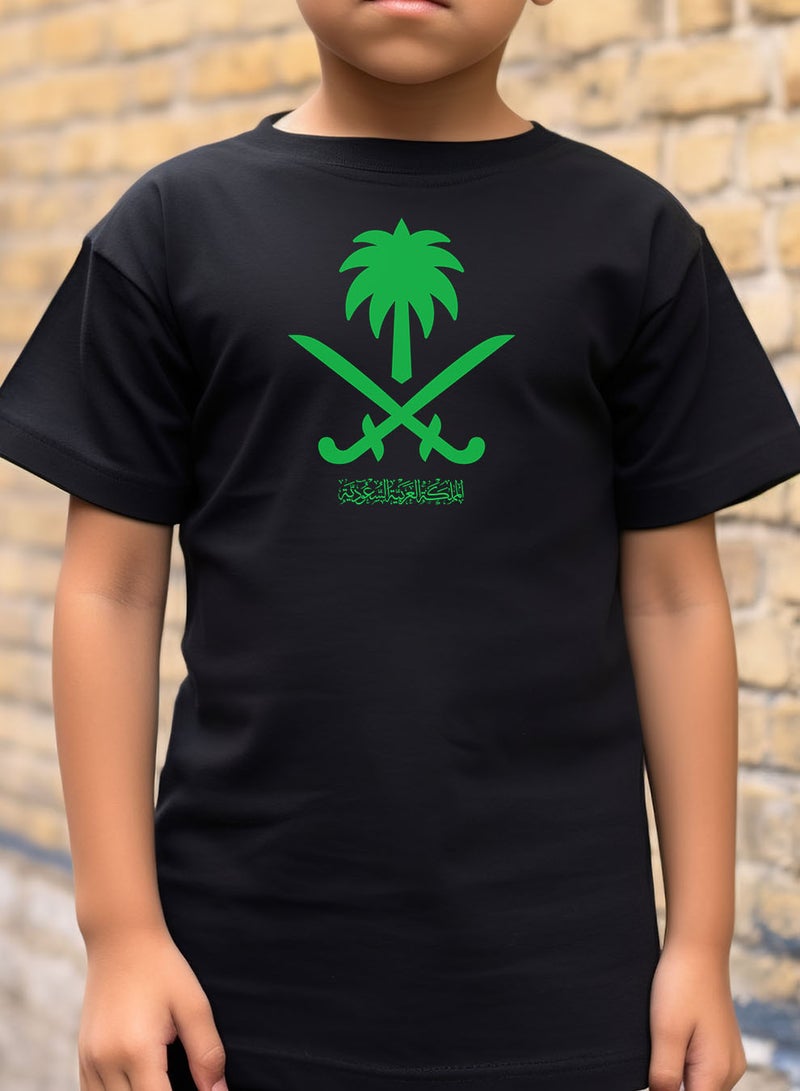 لوحة تيشيرت قطن للأطفال مناسب للأولاد والبنات لمناسبة اليوم الوطني السعودي أو للفخر بالانتماء للوطن في كل الأوقات - Image 4