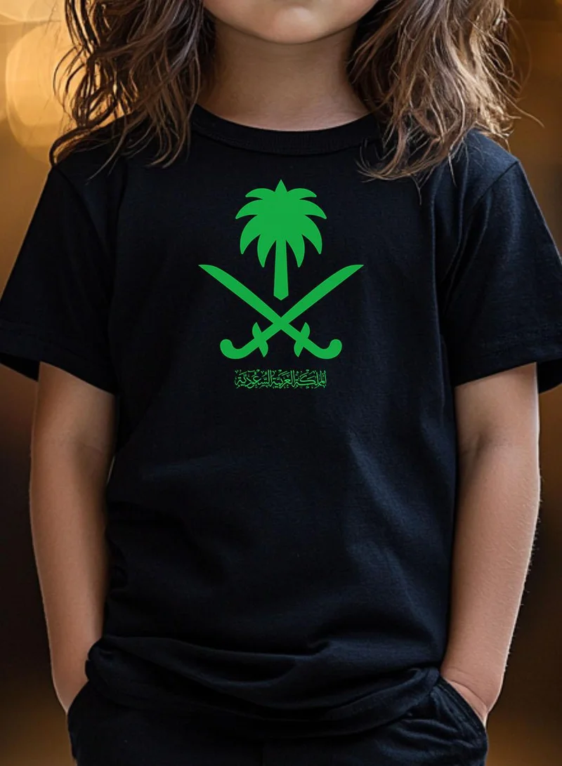 Lowha Kids & Teens Cotton T-Shirt for Saudi National Day or Everyday Saudi Pride Wear for Boys & Girls