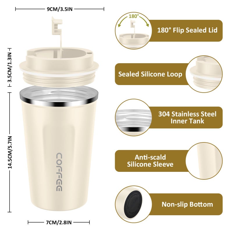 CS COSDDI 12 oz Stainless Steel Vacuum Insulated Tumbler - Coffee Travel Mug Spill Proof with Lid - Coffee Cups for Keep Hot/Ice Coffee,Tea and Beer - Image 3