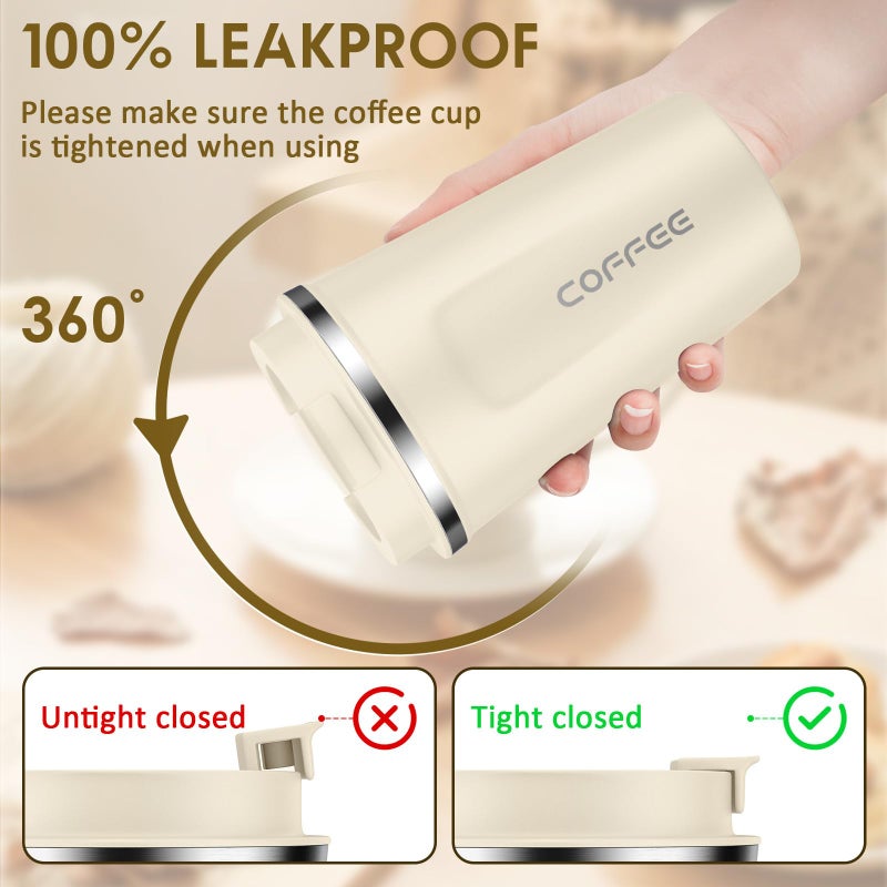 CS COSDDI 12 oz Stainless Steel Vacuum Insulated Tumbler - Coffee Travel Mug Spill Proof with Lid - Coffee Cups for Keep Hot/Ice Coffee,Tea and Beer - Image 2