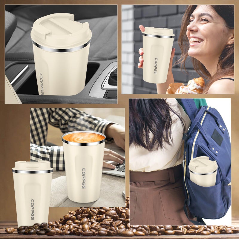 CS COSDDI 12 oz Stainless Steel Vacuum Insulated Tumbler - Coffee Travel Mug Spill Proof with Lid - Coffee Cups for Keep Hot/Ice Coffee,Tea and Beer - Image 4