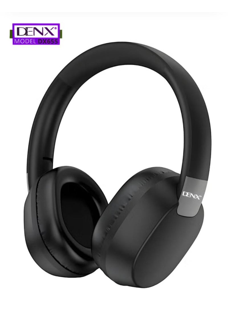 Denx Wireless Bluetooth Headphone – Explosive X-Bass, 15H Playback, 300mAh Battery, for Music, Gaming, Movies, Android & iOS Compatible, DX655 - Image 1