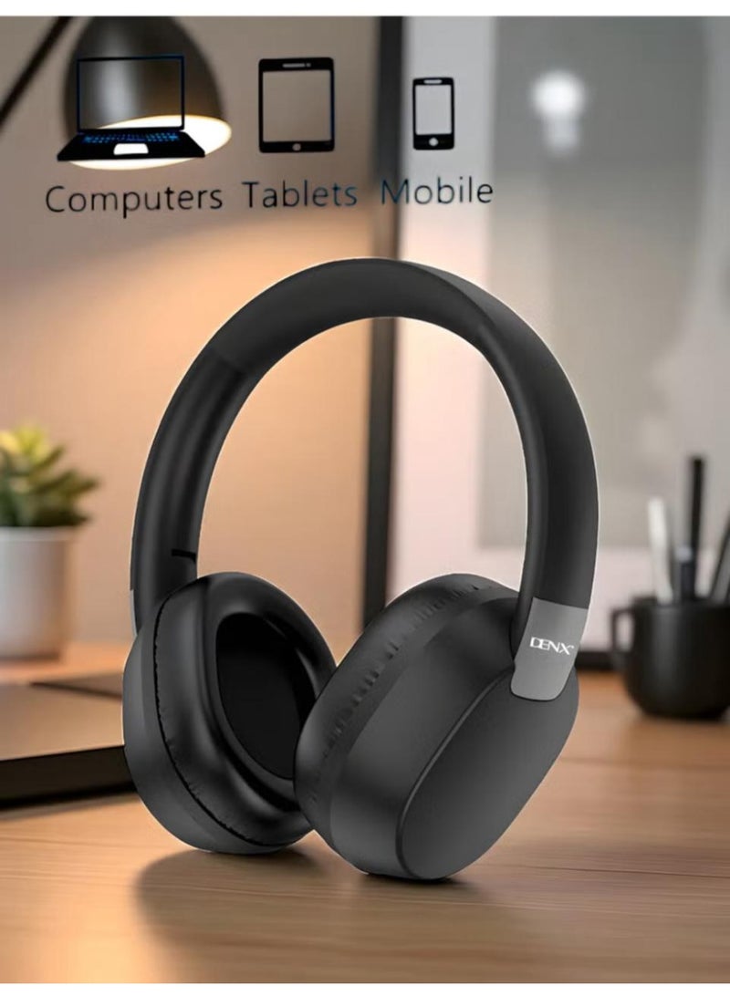 Denx Wireless Bluetooth Headphone – Explosive X-Bass, 15H Playback, 300mAh Battery, for Music, Gaming, Movies, Android & iOS Compatible, DX655 - Image 5