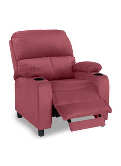 Cinematic Velvet Upholstered Classic Recliner Chair With Bed Mode - Dark Pink - 90x95x80cm - pzsku/Z25730E0B8ECE99EAD0C1Z/45/_/1720255710/07e5b7e3-3a79-40bd-8b4b-b0db9fa758b6