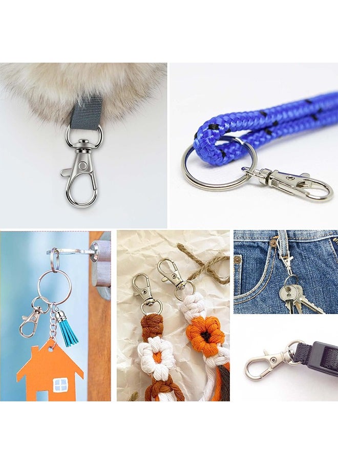 Generic 40-Piece Premium Swivel Snap Hooks with Key Rings,Metal Lanyard Keychain Hooks Lobster Clasps for Key Jewelry DIY Crafts Silver 1.25inches/32mm(20 Pcs Lanyard Snap Hooks+20 Pcs Key Rings)  - Image 4