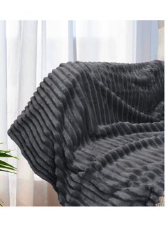 T G H Striped Flannel Fleece Blanket Plush Throw Blanket Super Soft Blanket King Size(220x240) For Bed and Sofas Luxurious Warm and Comfortable  - Image 3