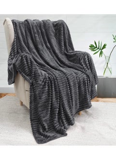 T G H Striped Flannel Fleece Blanket Plush Throw Blanket Super Soft Blanket King Size(220x240) For Bed and Sofas Luxurious Warm and Comfortable  - Image 2
