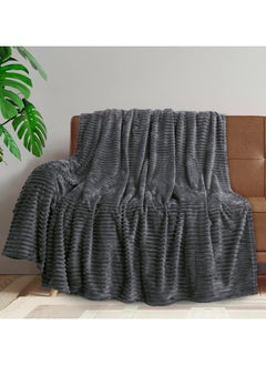T G H Striped Flannel Fleece Blanket Plush Throw Blanket Super Soft Blanket King Size(220x240) For Bed and Sofas Luxurious Warm and Comfortable  - Image 4