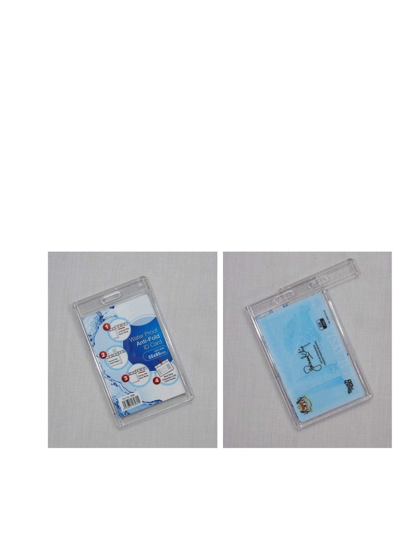 موديست حامل/شارة شفافة لبطاقة الهوية (راجع الصورة) واضحة تمامًا، وميزات قابلة للقفل ومقاومة للماء للبطاقات العمودية فقط (5 قطع) - Image 3
