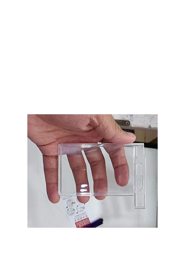 موديست حامل/شارة شفافة لبطاقة الهوية (راجع الصورة) واضحة تمامًا، وميزات قابلة للقفل ومقاومة للماء للبطاقات العمودية فقط (5 قطع) - Image 4