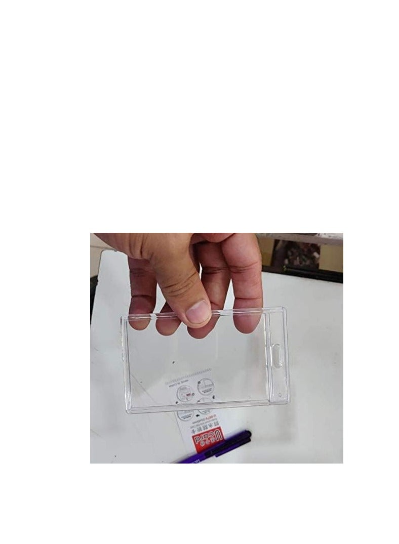 موديست حامل/شارة شفافة لبطاقة الهوية (راجع الصورة) واضحة تمامًا، وميزات قابلة للقفل ومقاومة للماء للبطاقات العمودية فقط (5 قطع) - Image 5