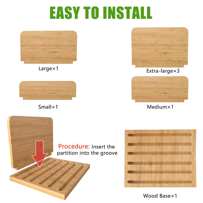 Deefielly Desk File Mail Organizer Countertop, 5 Slots Bamboo Folder Sorter Holder for Letter, Envelope, Paper, Bill Filing, Desktop Tray Organizer for Office & Home - Image 4