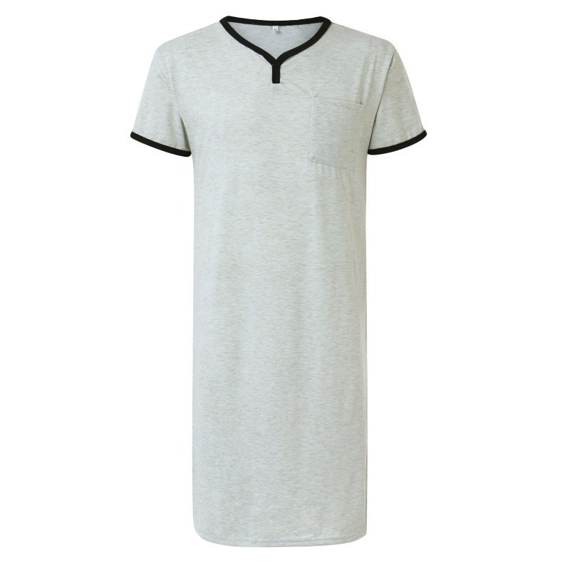 Cotton Blend Sleepwear Set - Breathable Lightweight Loose Fit Short Sleeve for Home Lounging - Image 2