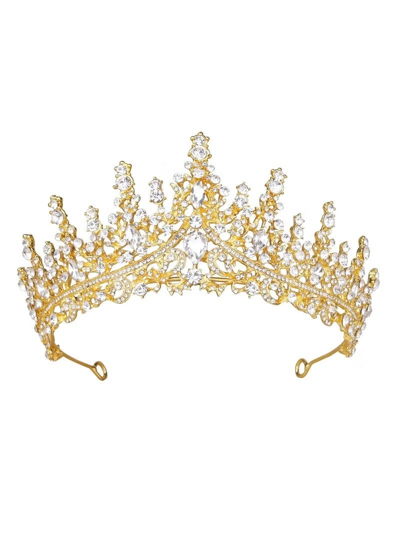 Gold Tiara for Women，Queen Crown Wedding Tiaras and Crown Princess Crown for Girl Birthday Party - Image 1